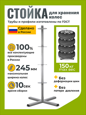 Стойка вертикальная для хранения автомобильных колес